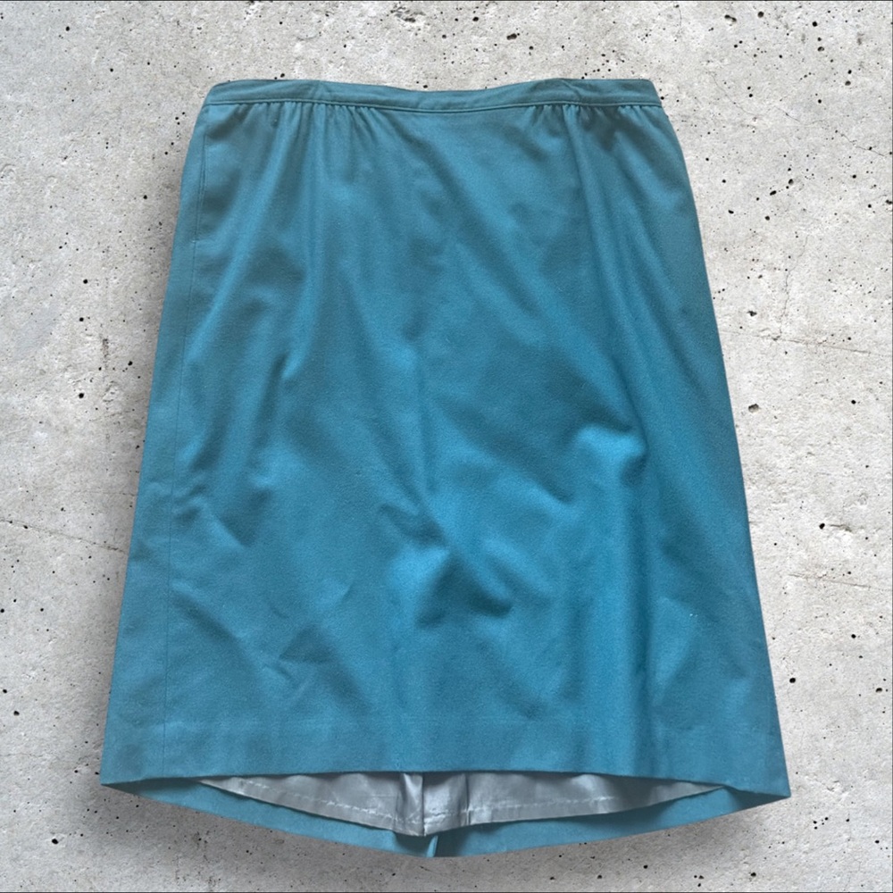 Vintage Pendleton Solid Green Side Button Wool A-… - image 1